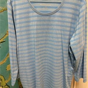 Alfred Dunner Metallic Blue Knit Top